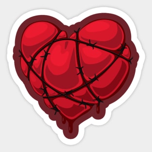 Heart with Barbed Wire Sticker